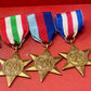 WW2 Set of British War Medals, Defence Medal, 1939-45 Medal, 1939-45 Star, France Germany Star, North Africa Star