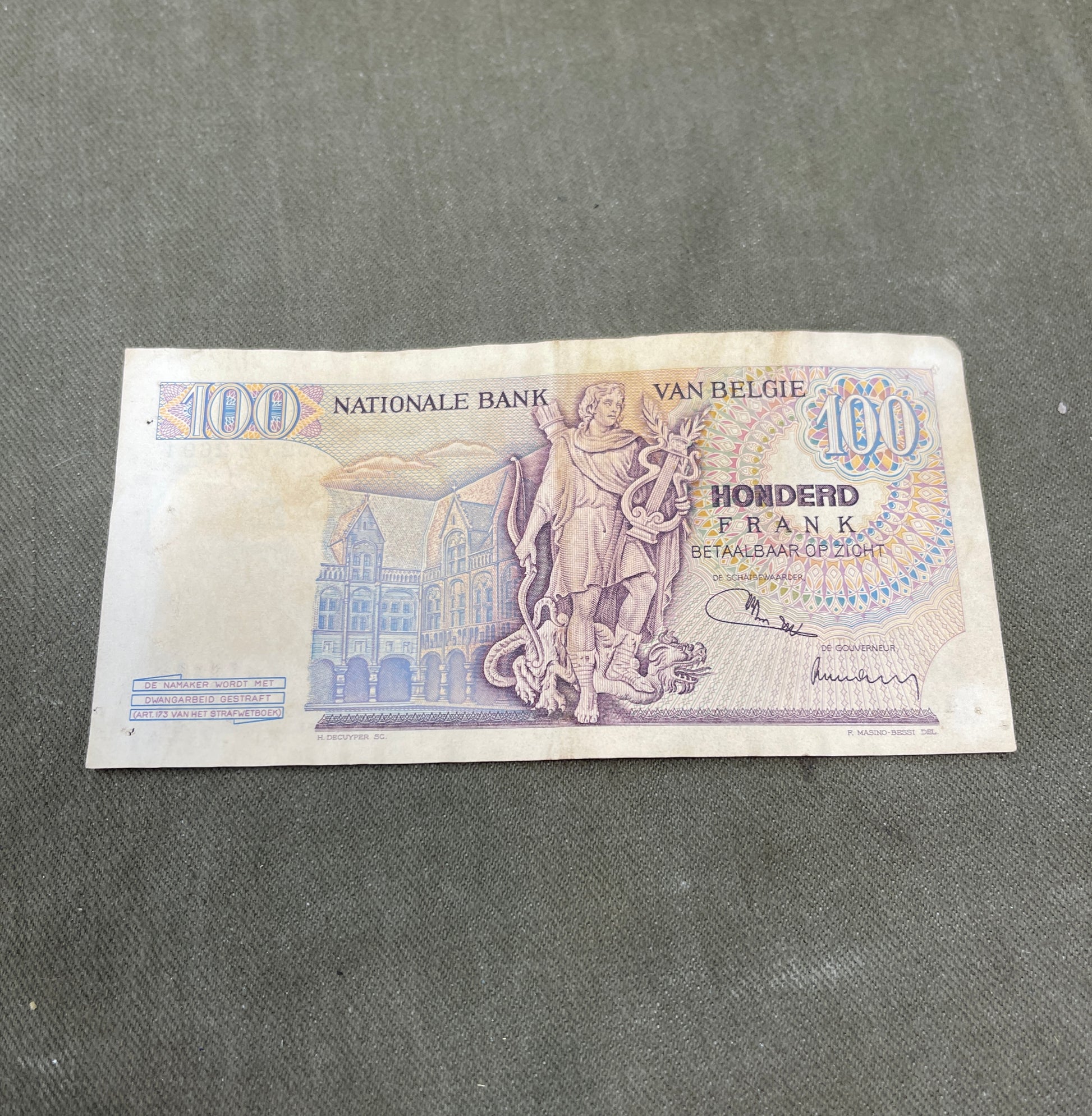 Collection of Vintage Bank of Belgium Banknotes – Mixed Denominations