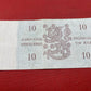 10 Finnish Markkaa banknote Serial 