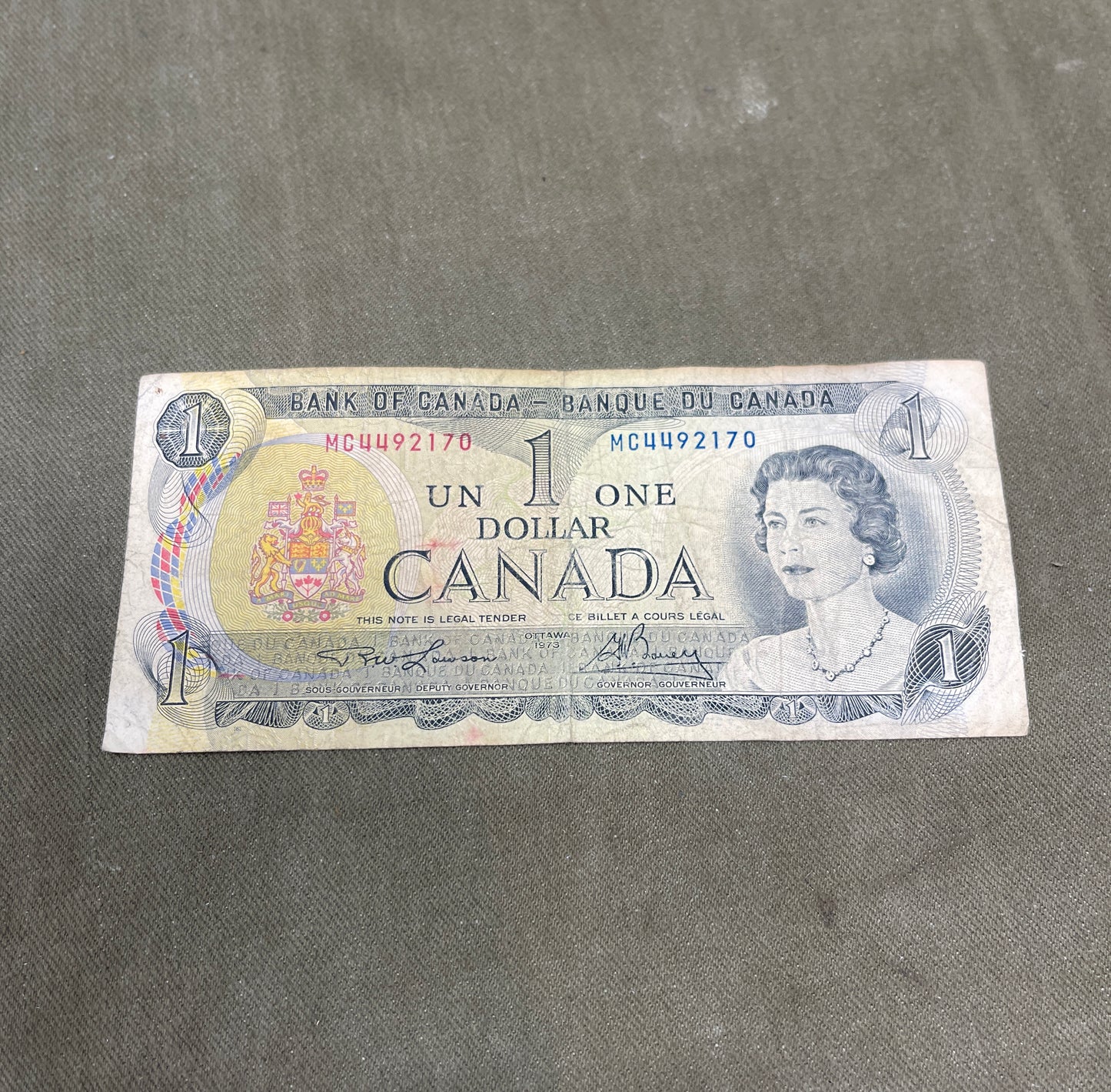 1973 dated Bank Of Canada One Dollar 