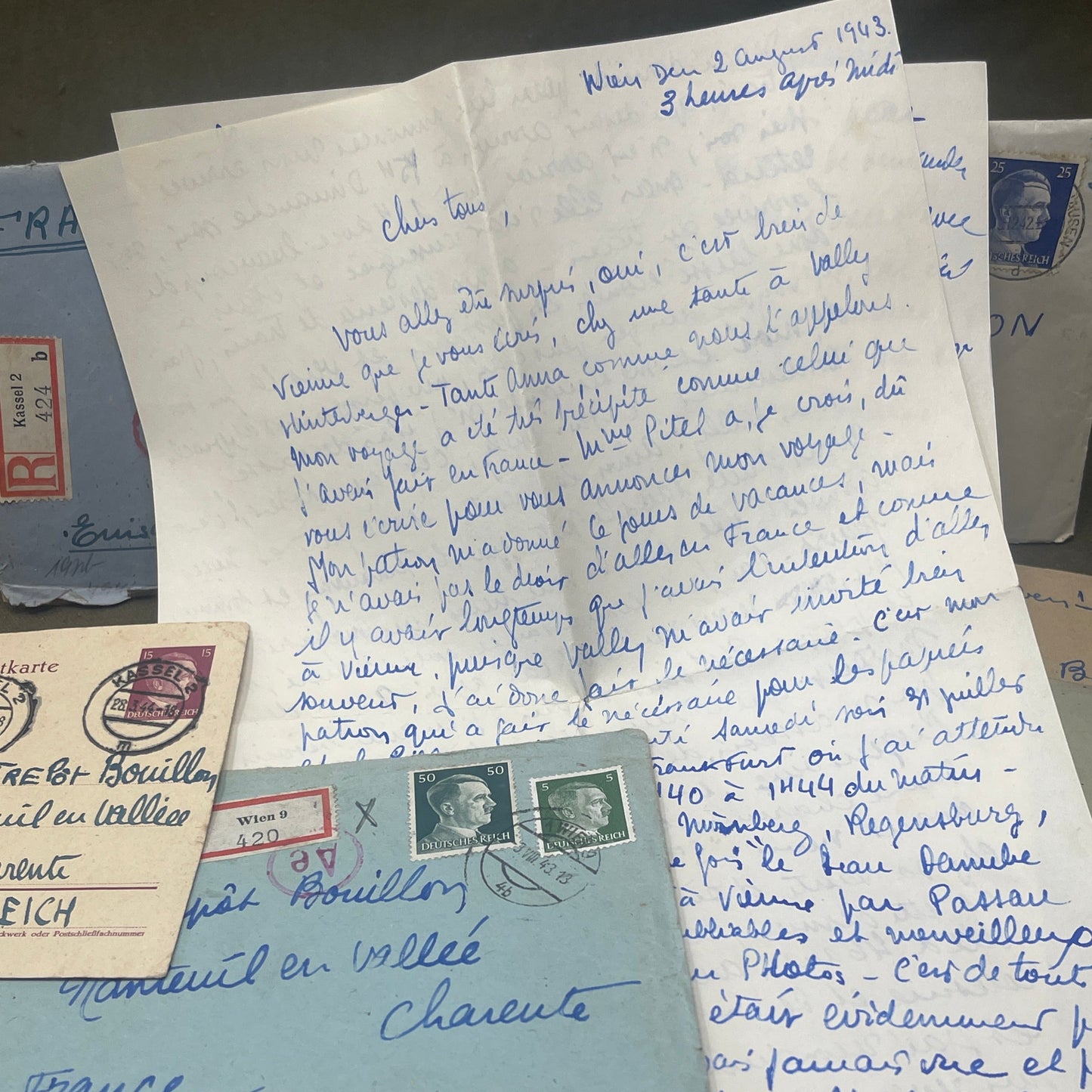 WW2 Personal Letters from Germany to address in France