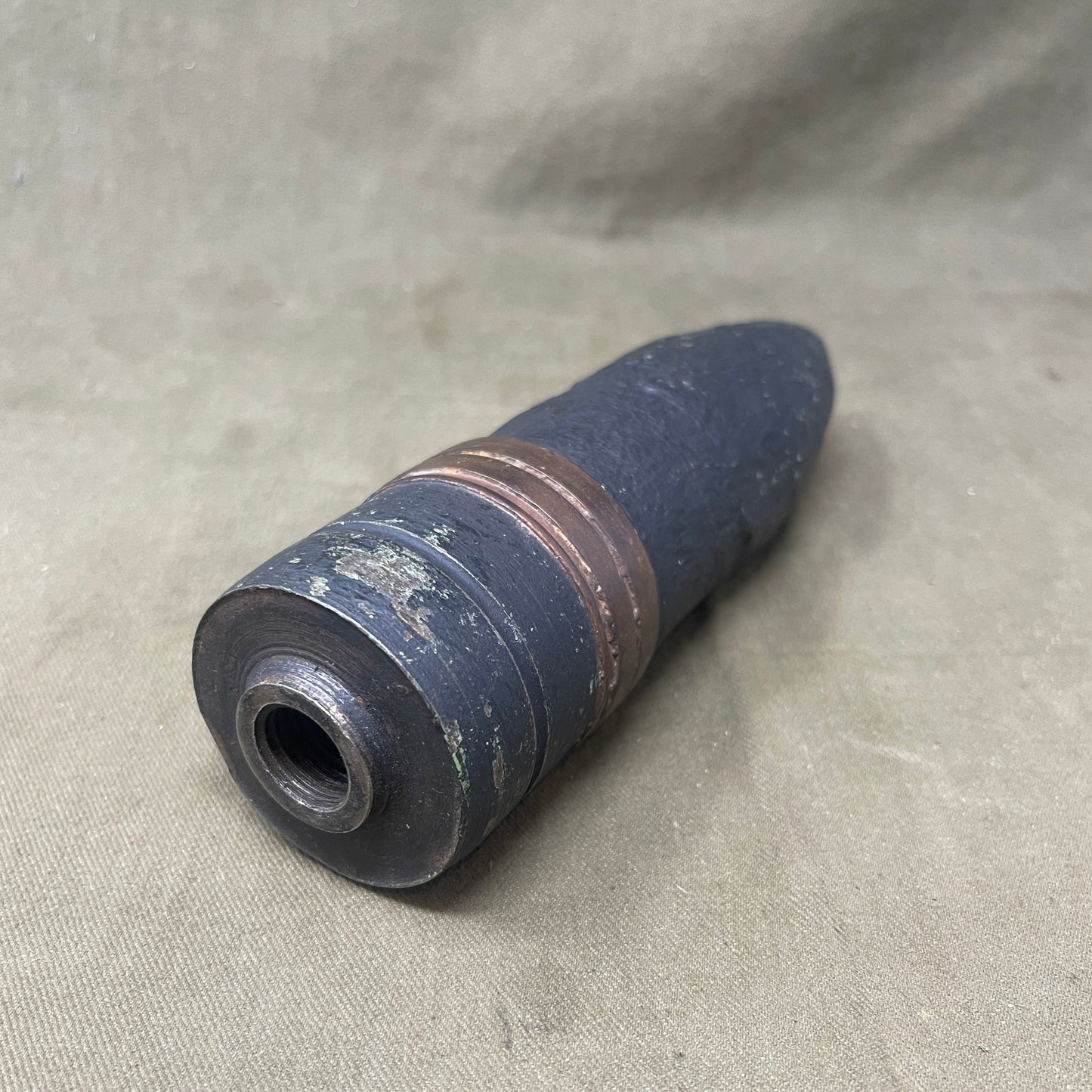 British 6 Pdr (57mm) Common Pointed Explosive Shell with Base Fuze.