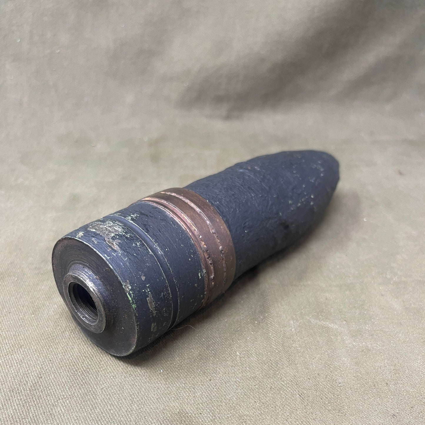 British 6 Pdr (57mm) Common Pointed Explosive Shell with Base Fuze.