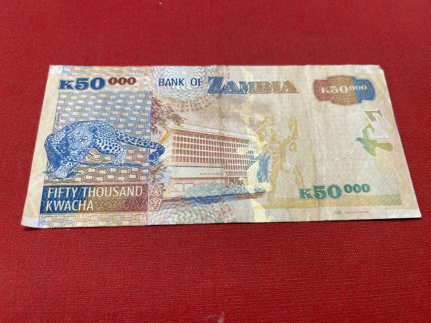 Bank of Zambia 50000 Kwacha Serial JK/03 8923270