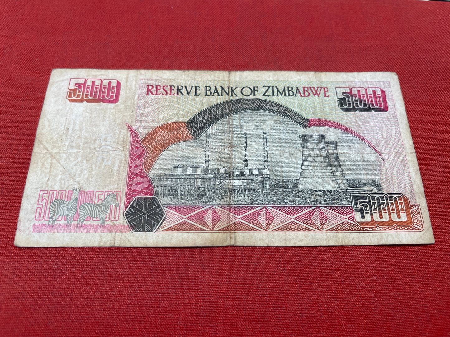 Zimbabwe 500 Dollar Banknote