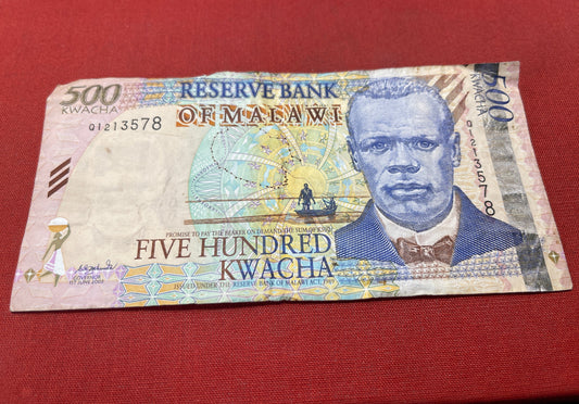 Bank of Malawi 500 Kwacha 