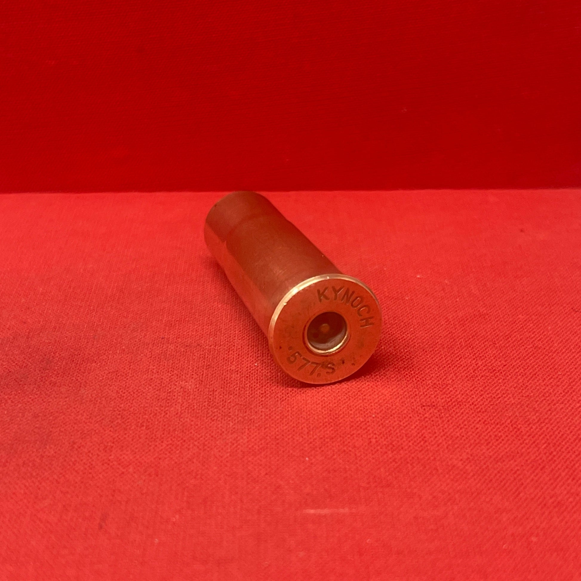 The Kynoch .577 Snider Enfield Cartridge is a historic round designed for the British Snider-Enfield rifle, featuring a large, rimmed brass case and a 480-grain lead bullet. Known for its reliability and significant stopping power, it remains popular among antique firearm collectors and enthusiasts