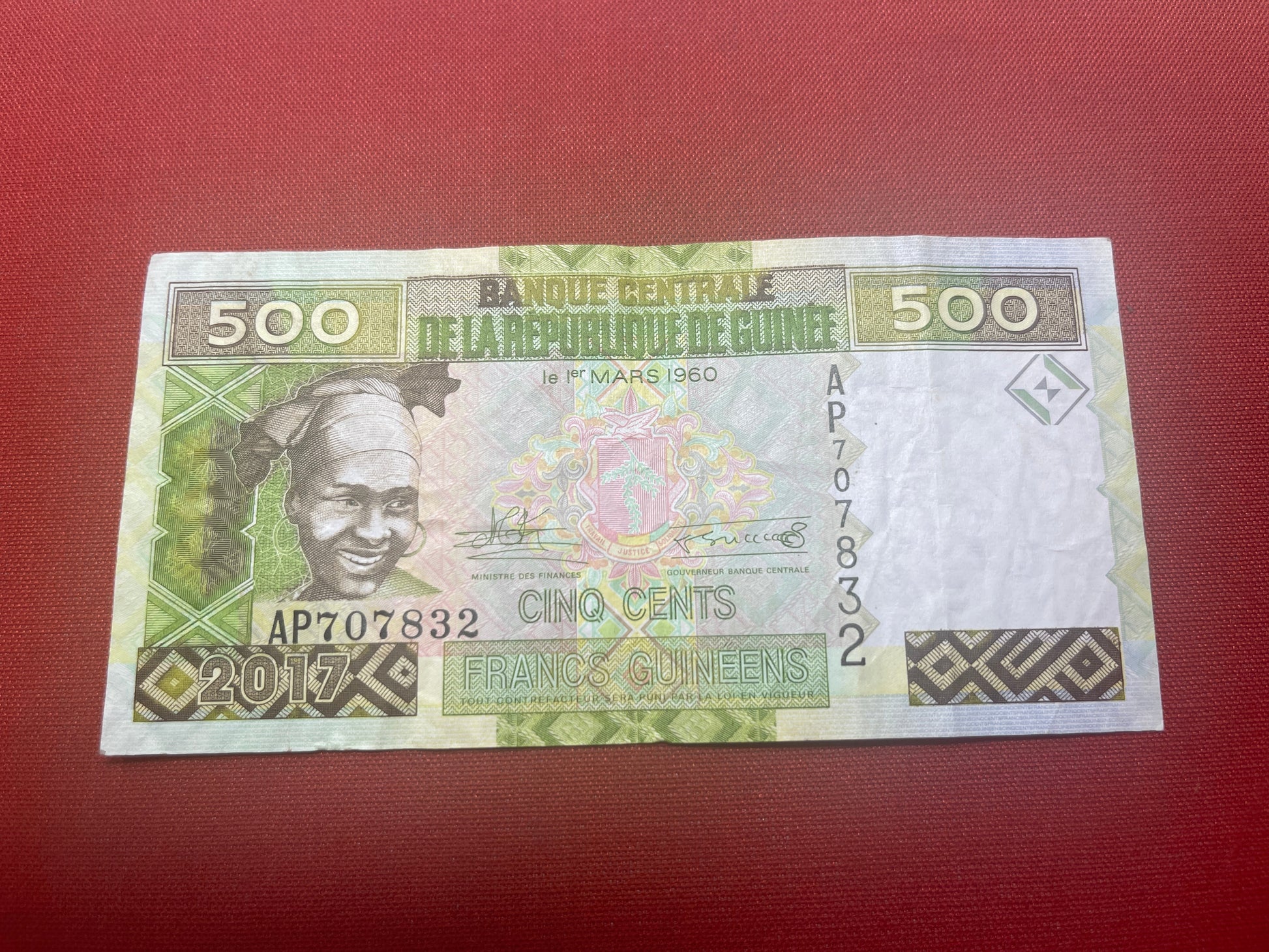 Bank Central Guinee 500 Frans