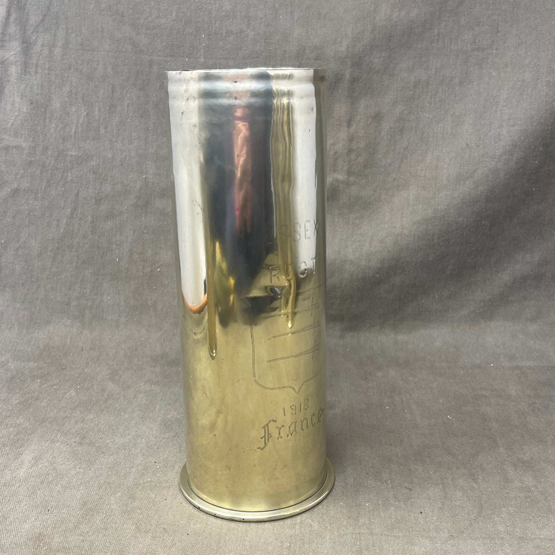 German WW1 Brass 75mm Cartridge Case Dated Juni 1915 Karlsruhe Patronenfabrik