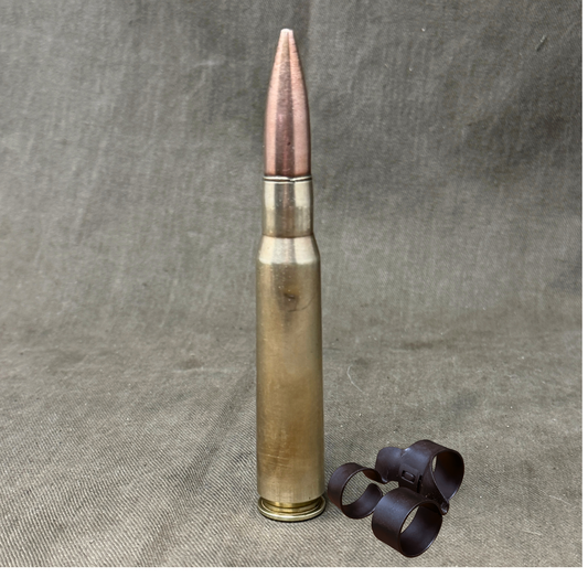 Inert .50 Cal BMG Round with Machine Gun Link – Browning .50 Cal Display Cartridge