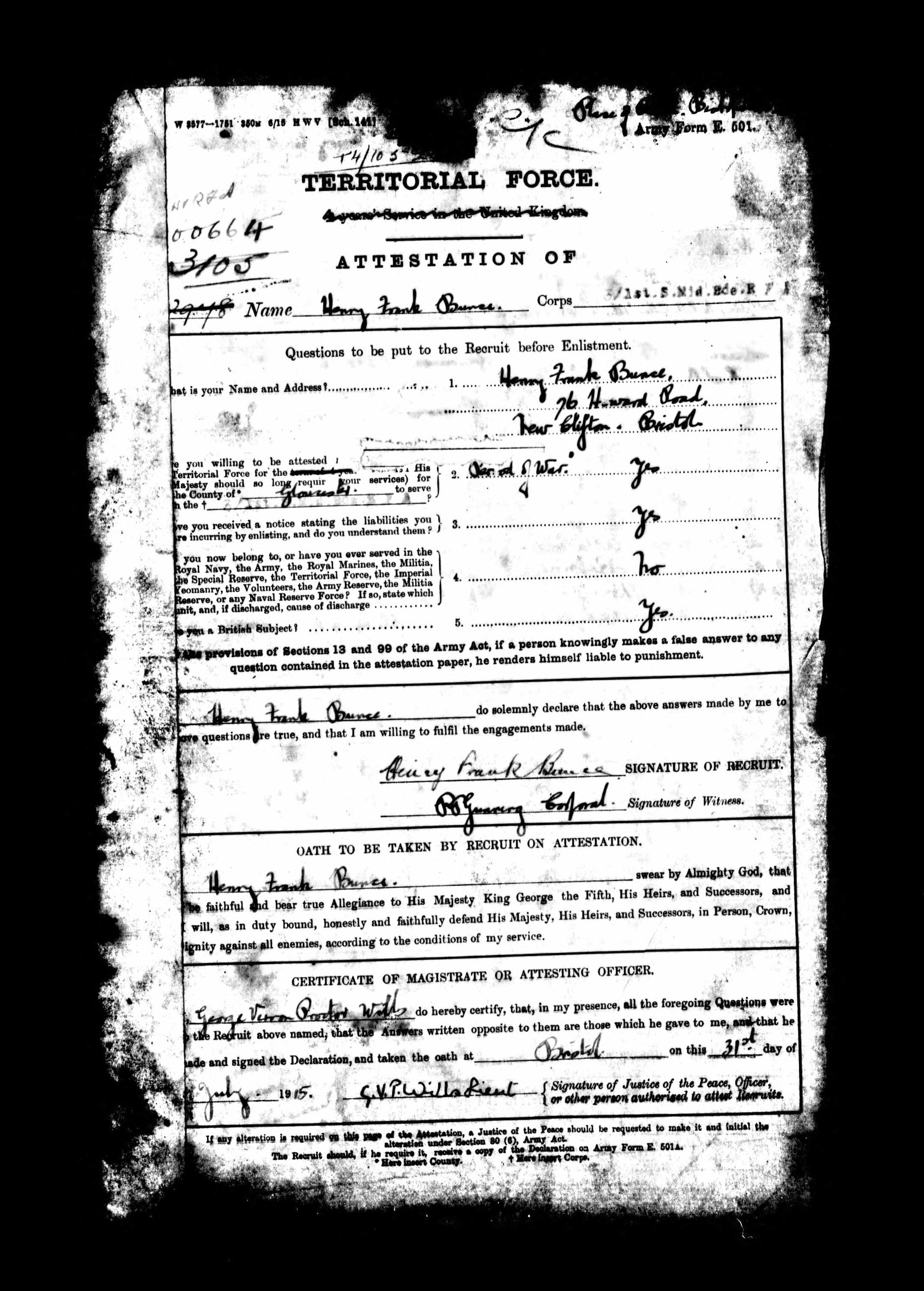 ww1 soldiers service record