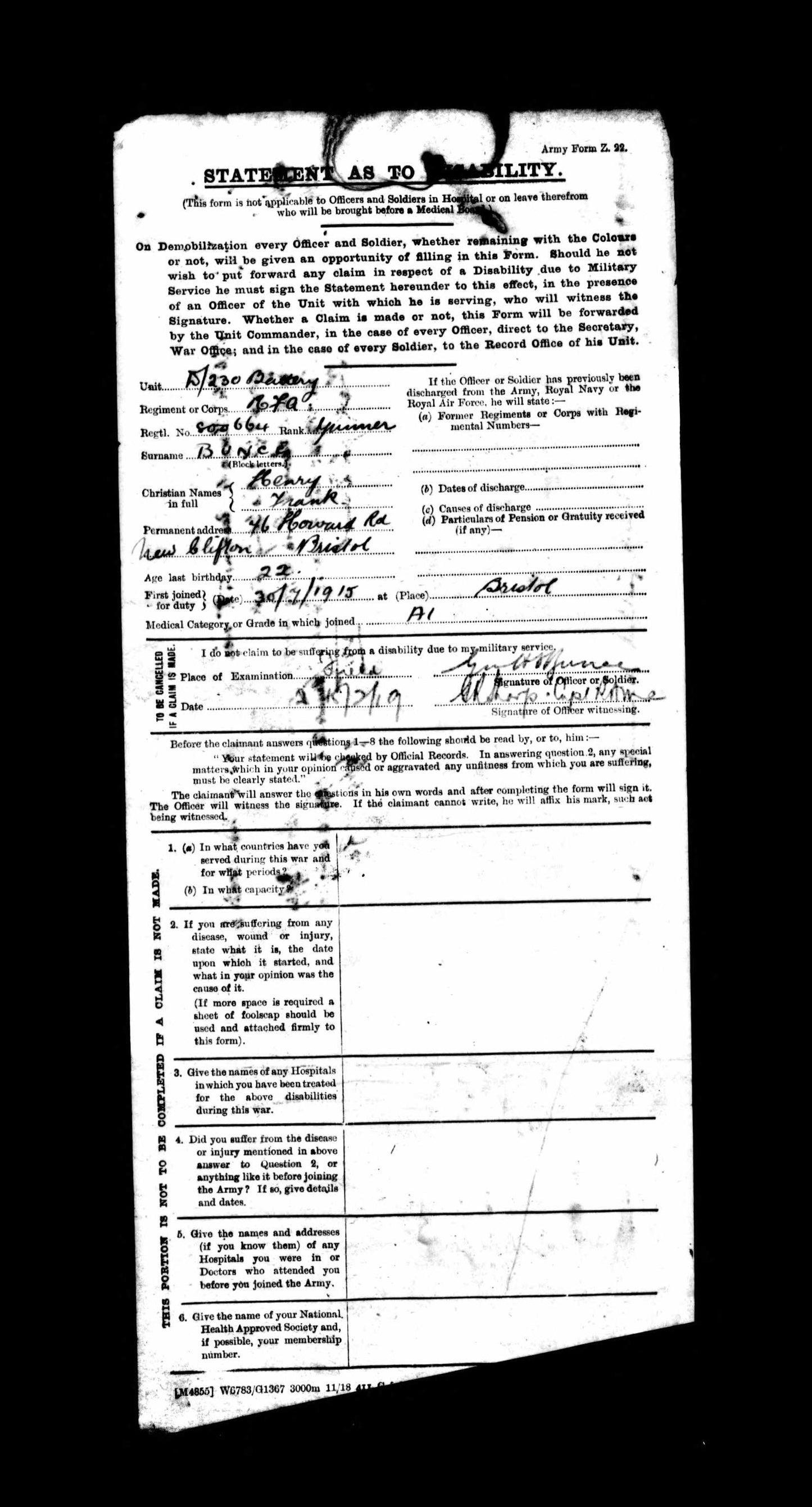 ww1 soldiers service record