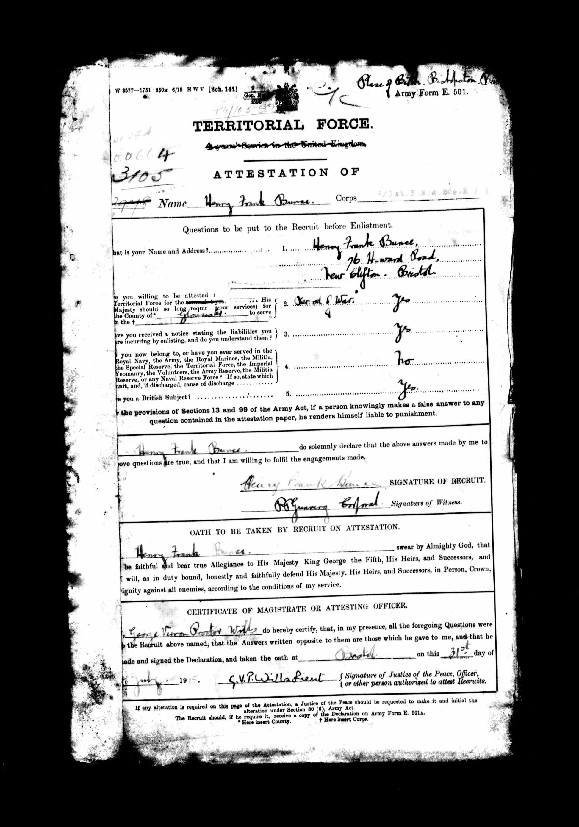 ww1 soldiers service record