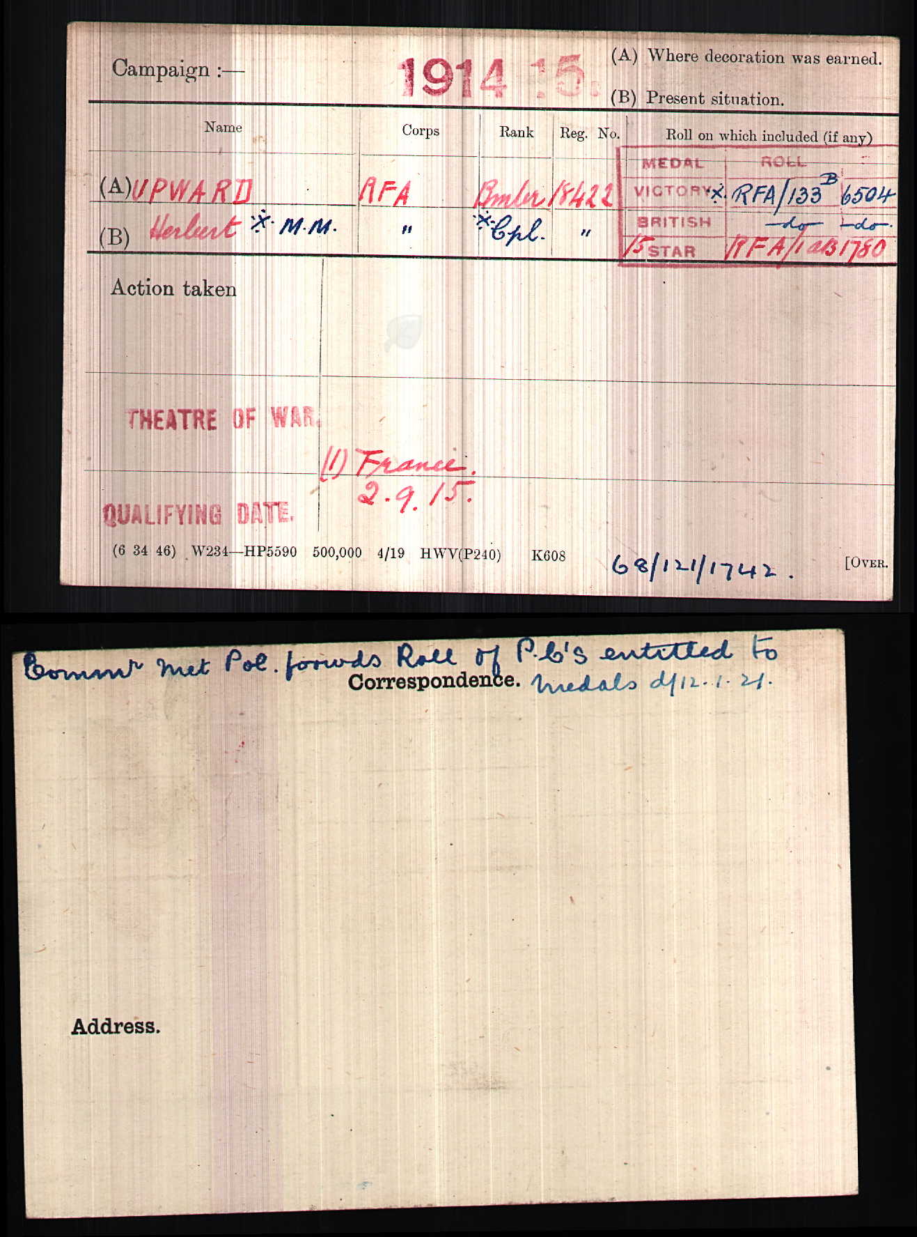 ww1 medal record