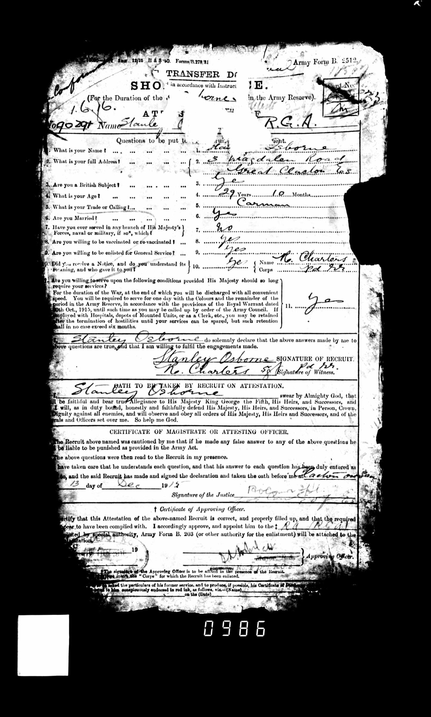 ww1 soldiers service record