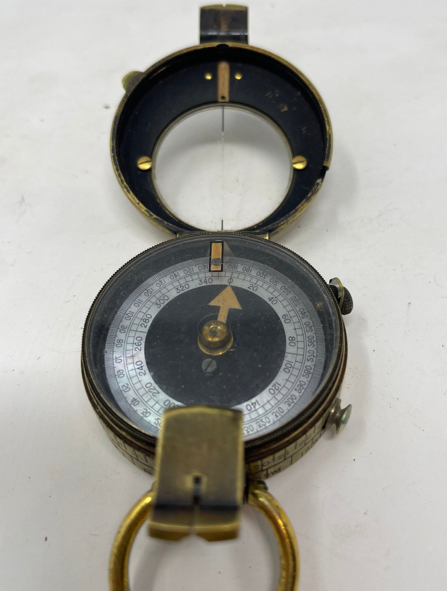 WW1 British Officers Brass Compass and case