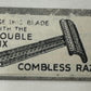 rear view of 1944 WW2 Escape & Evade Razor Blade “The Double Six”