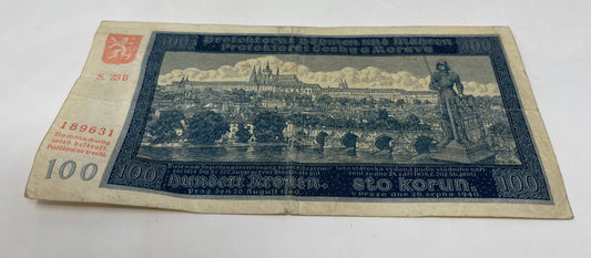 Bohemia and Moravia 100 Korun, banknote 1940