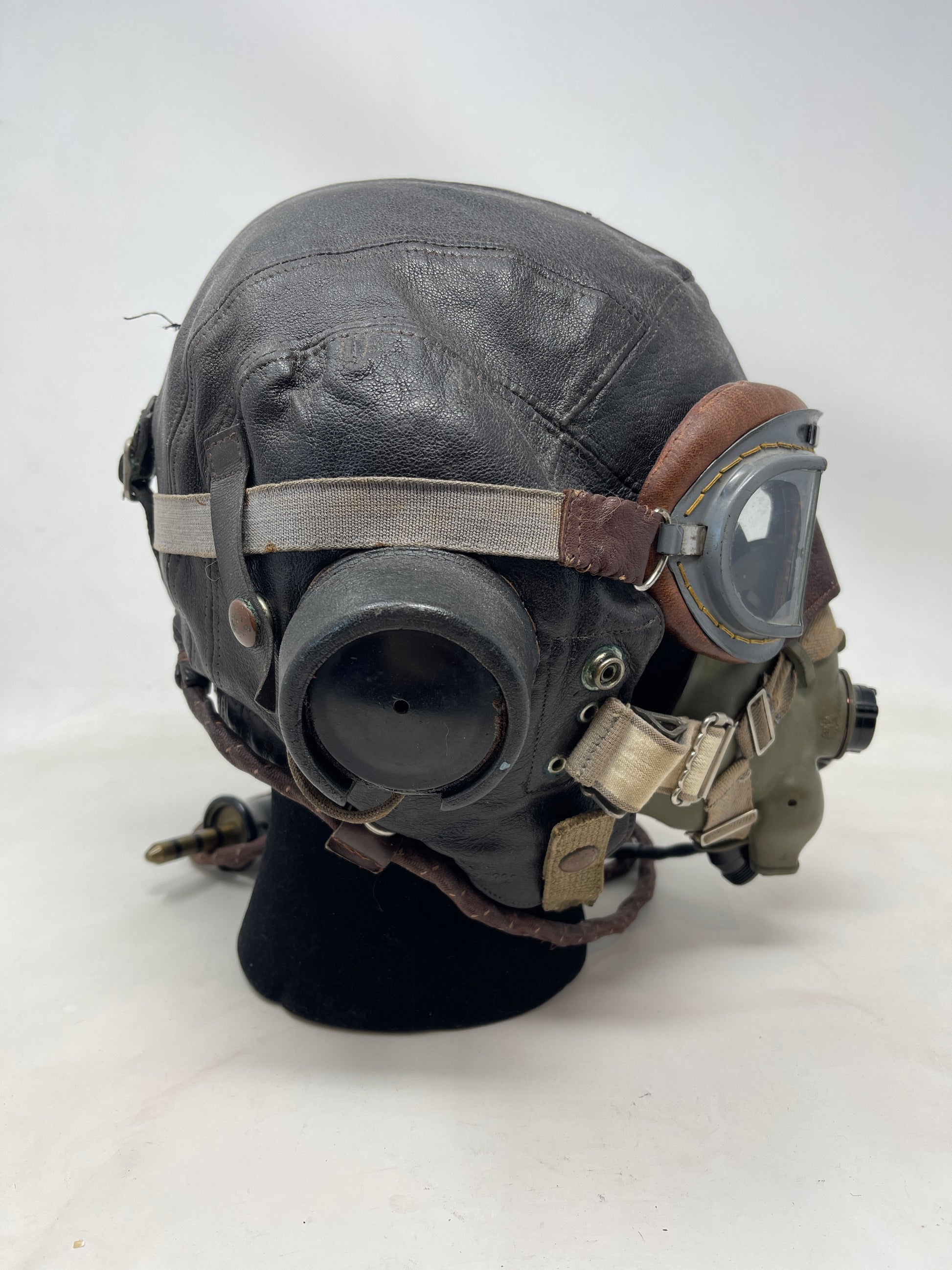 Flying Helmet, Type C (wired), Goggles, Flying, Mk VIII