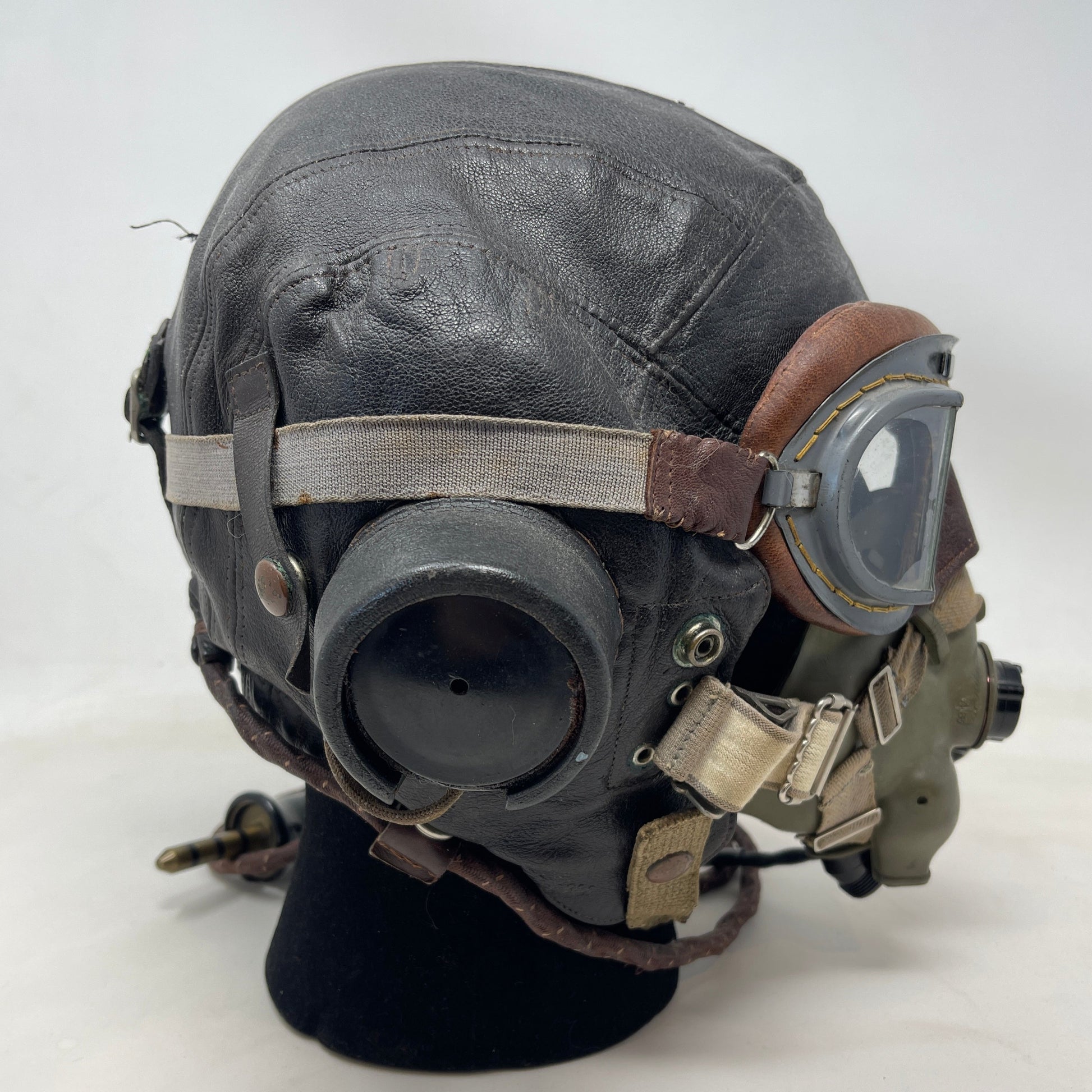 Flying Helmet, Type C (wired), Goggles, Flying, Mk VIII