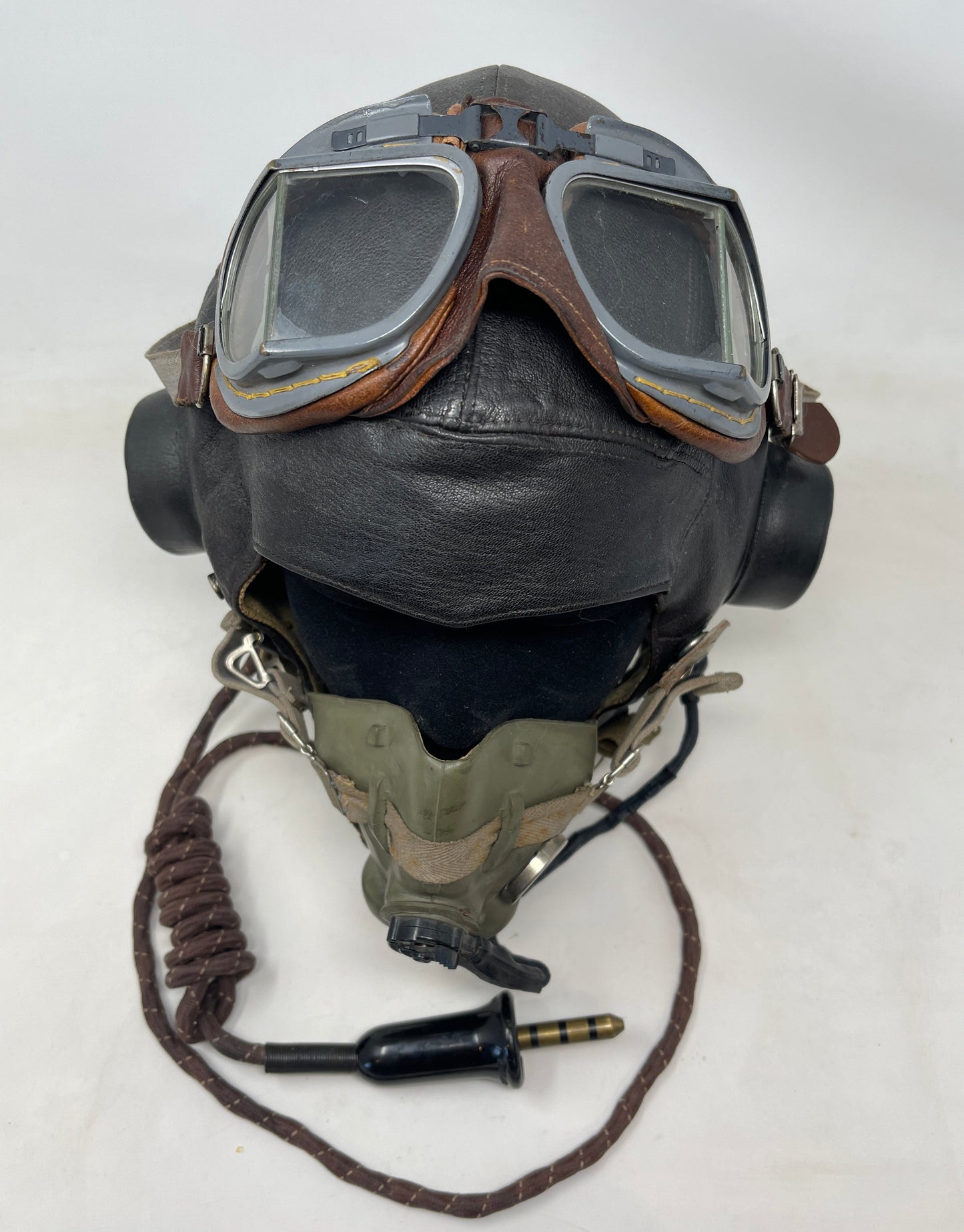 Flying Helmet, Type C (wired), Goggles, Flying, Mk VIII