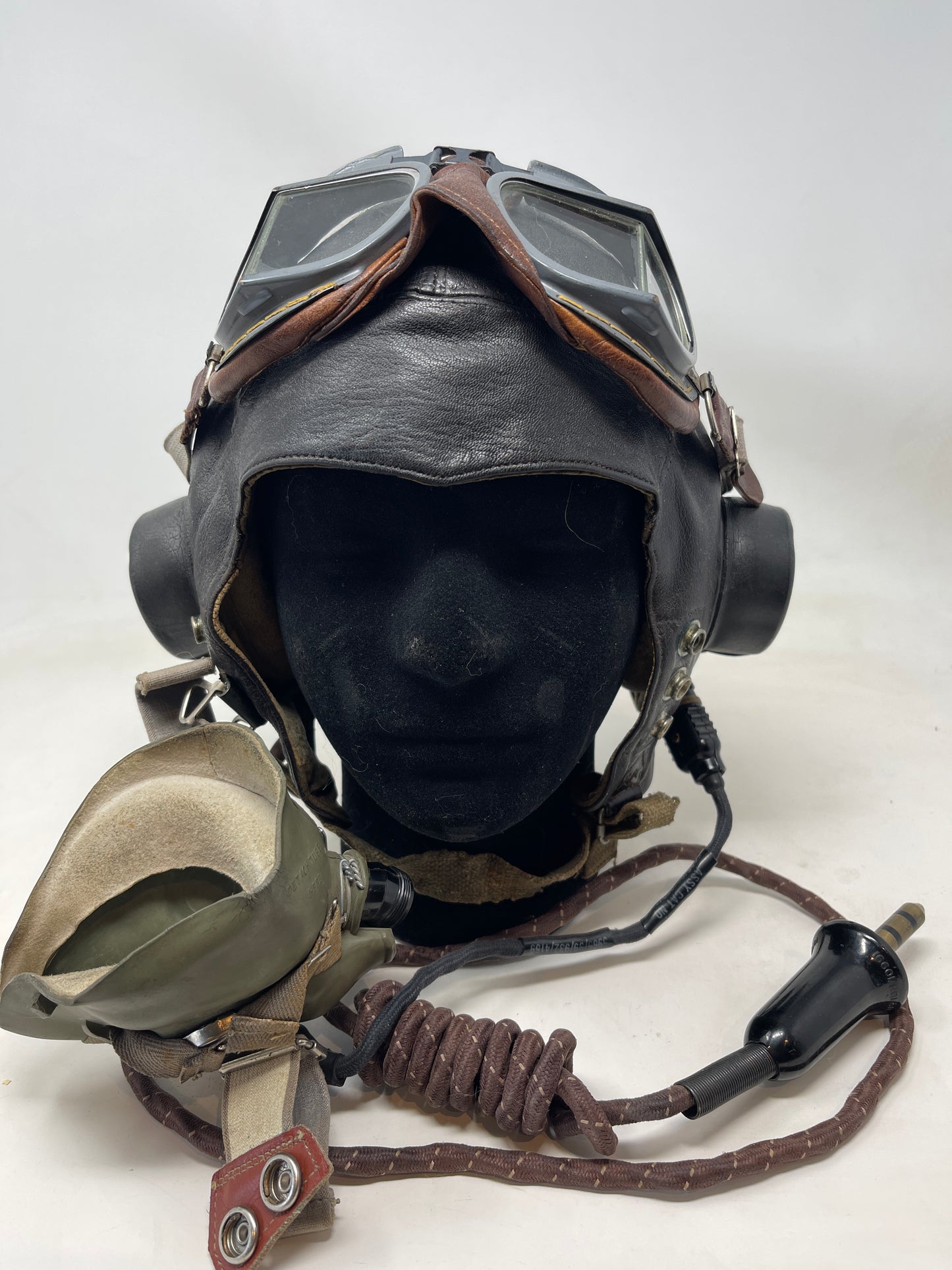 Flying Helmet, Type C (wired), Goggles, Flying, Mk VIII