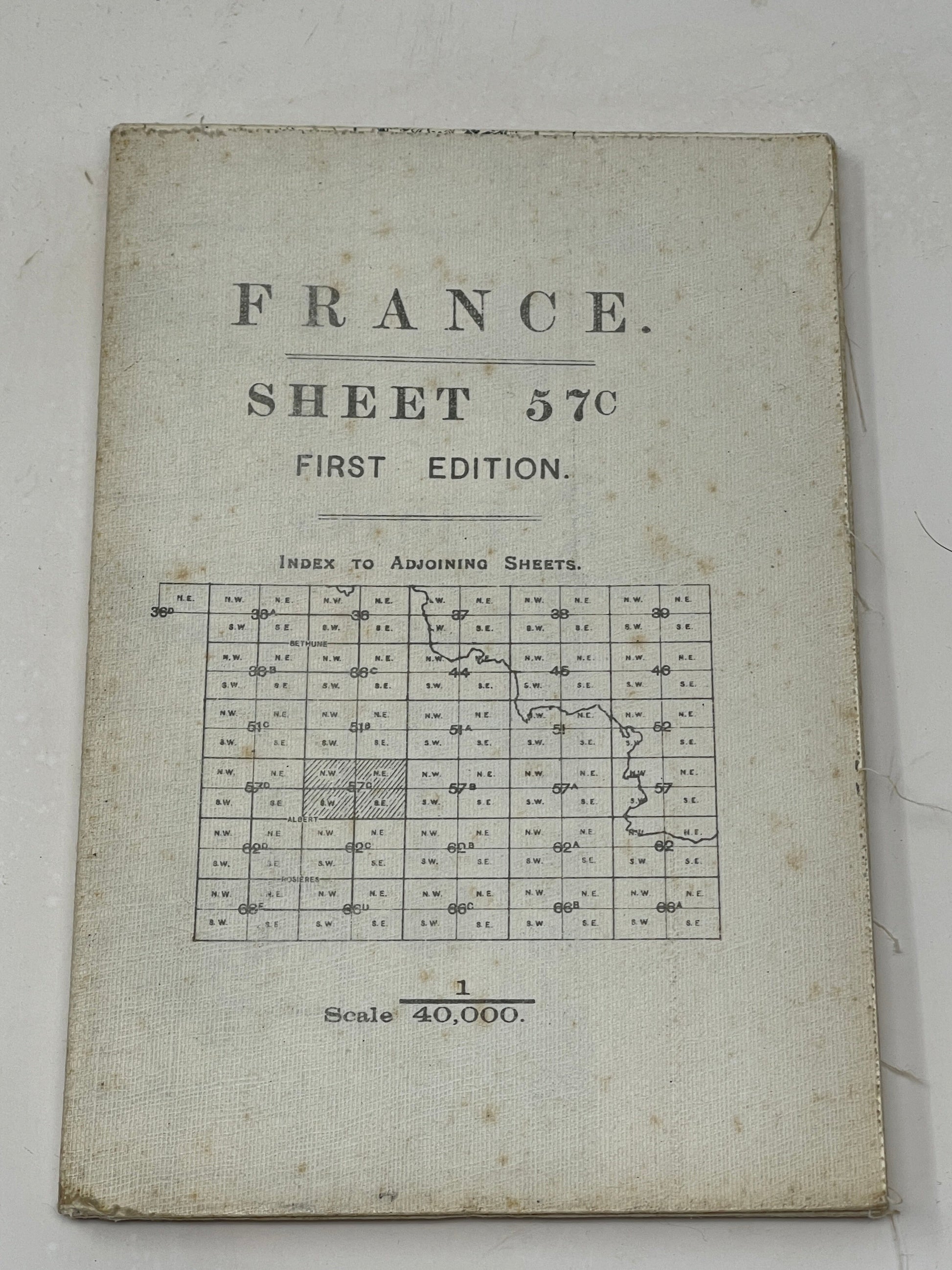 Original WW1 Map France Sheet 57c First Edition 1/40.000 this map is in good condition. Available for immediate dispatch