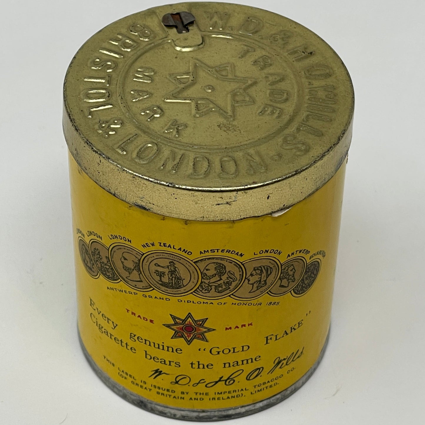 Airtight Sealed Can of 50 Gold Flake Cigarettes