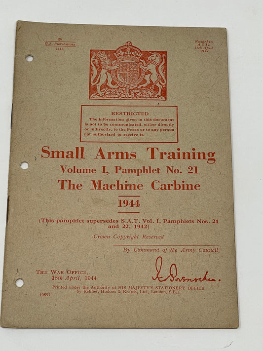 Training Pamphlet No 21 1944 Fast & Secure UK Shipping | TJ's Militaria
