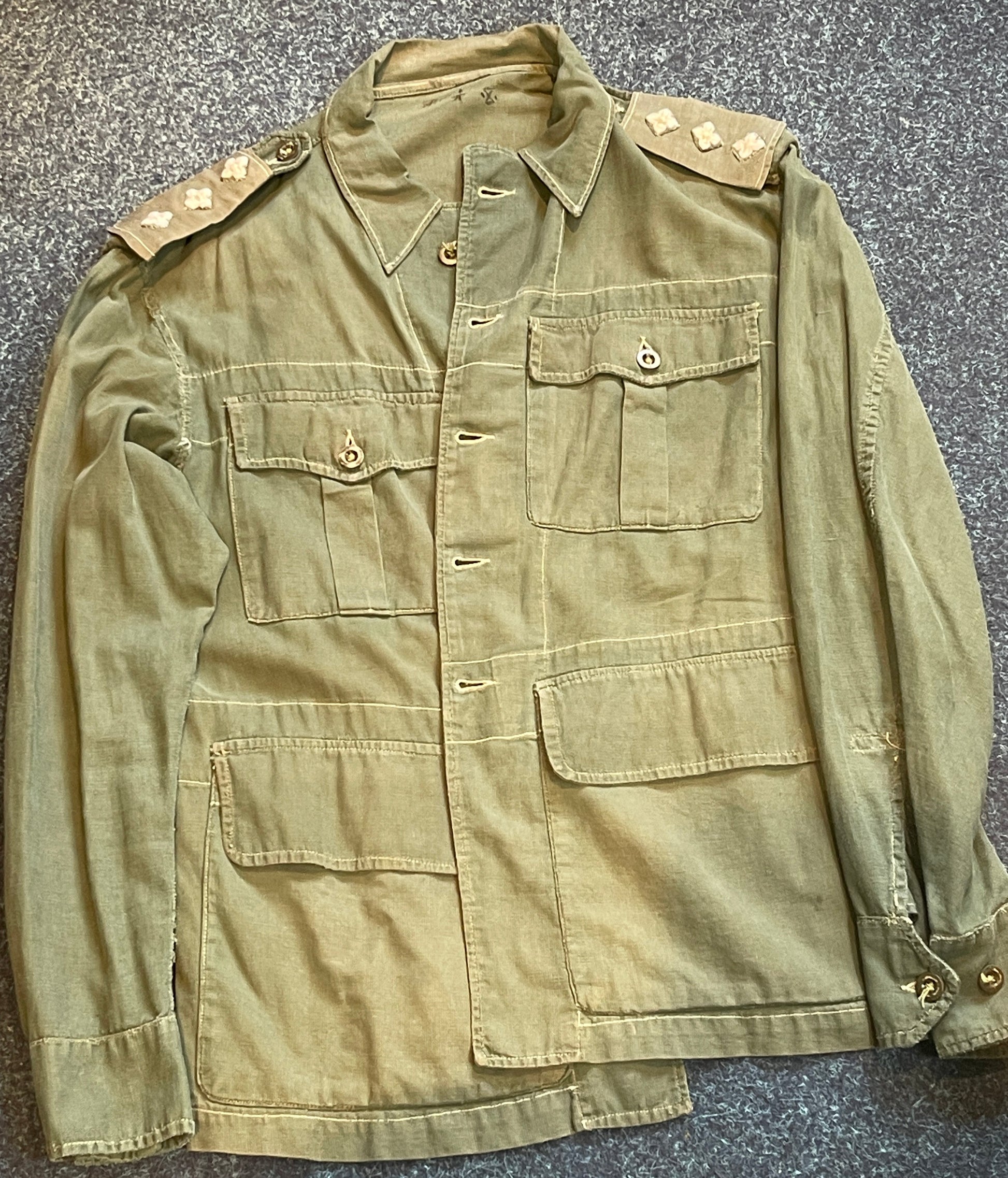 Bush Shirt Dated 1947 with Jungle Rank Slides for a Captain