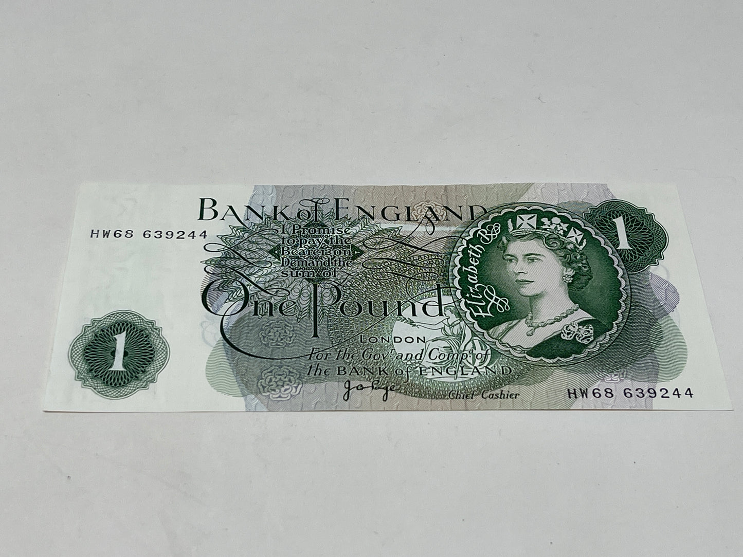 Bank of England One Pound Note J S F Forde