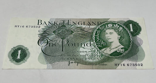 Bank Of England  £1 Banknote - Cashier Page Fast & Secure UK Shipping