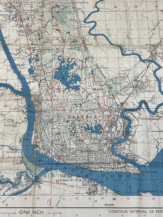 Fourth Edition Map Rangoon District 1944