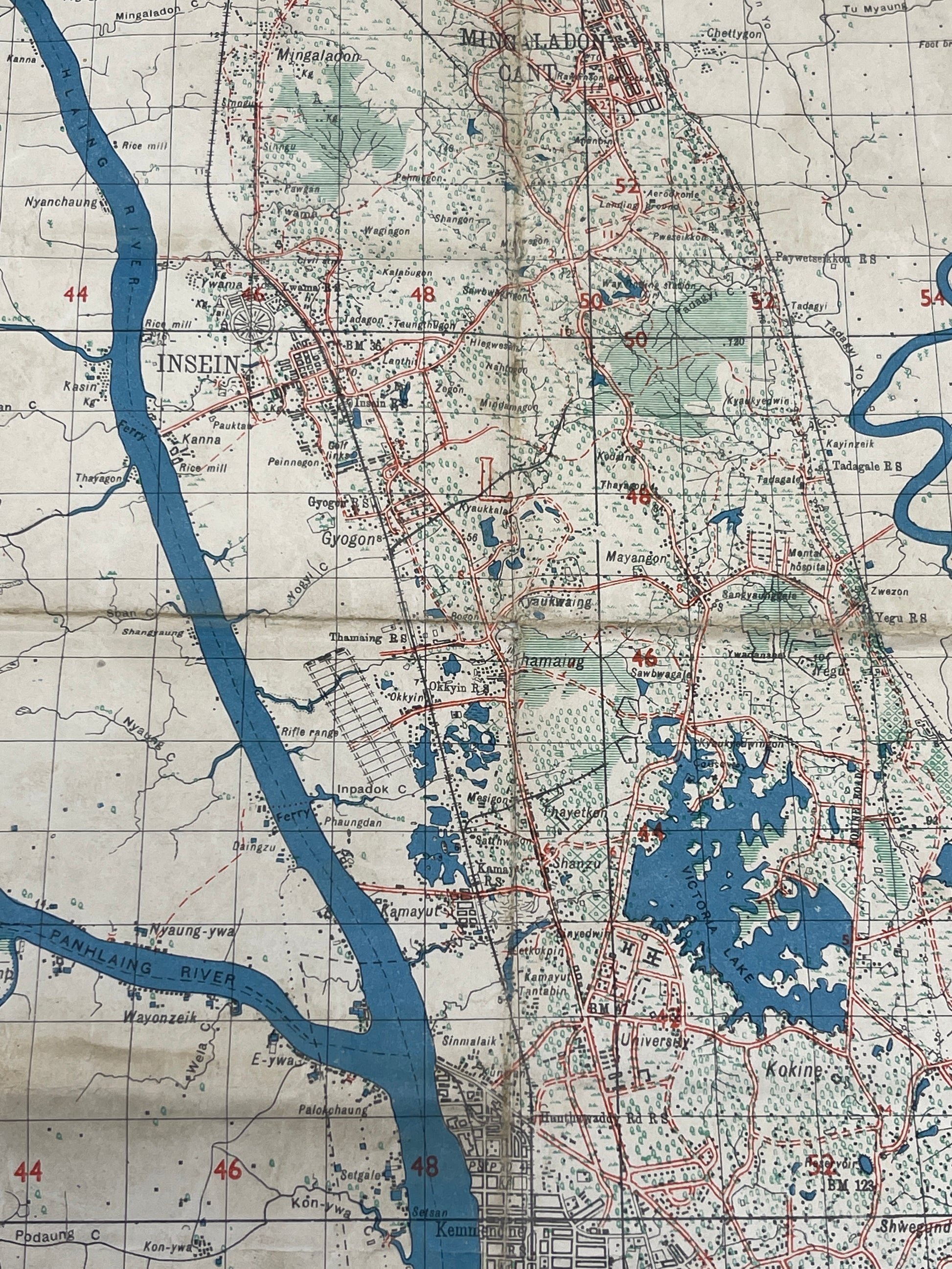 Fourth Edition Map Rangoon District 1944