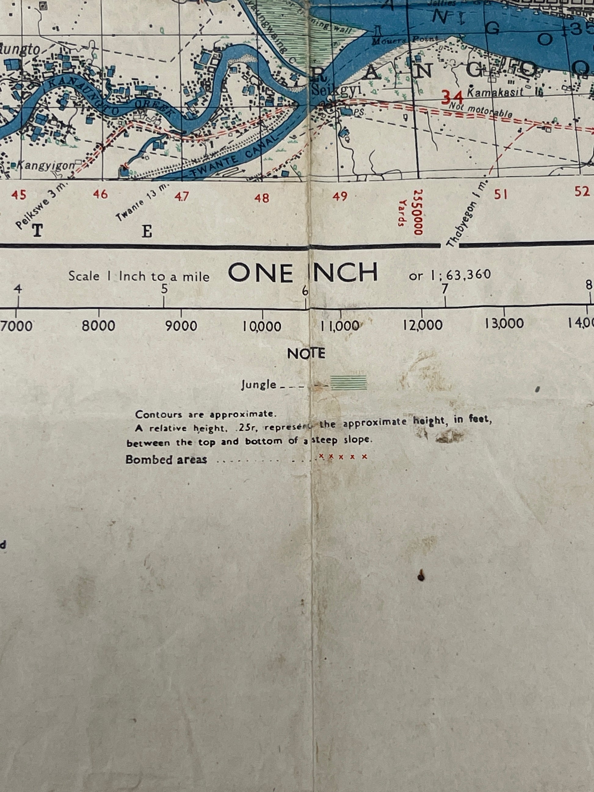 Fourth Edition Map Rangoon District 1944