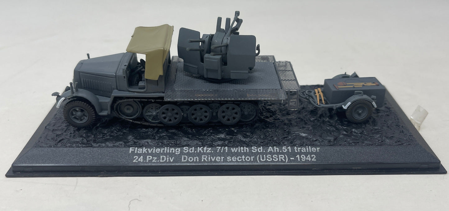 DeAgostini 1/72 Sd.Kfz.7/1 Flakvierling AA w/Sd.Ah.51 Trailer 24th Panzer Div