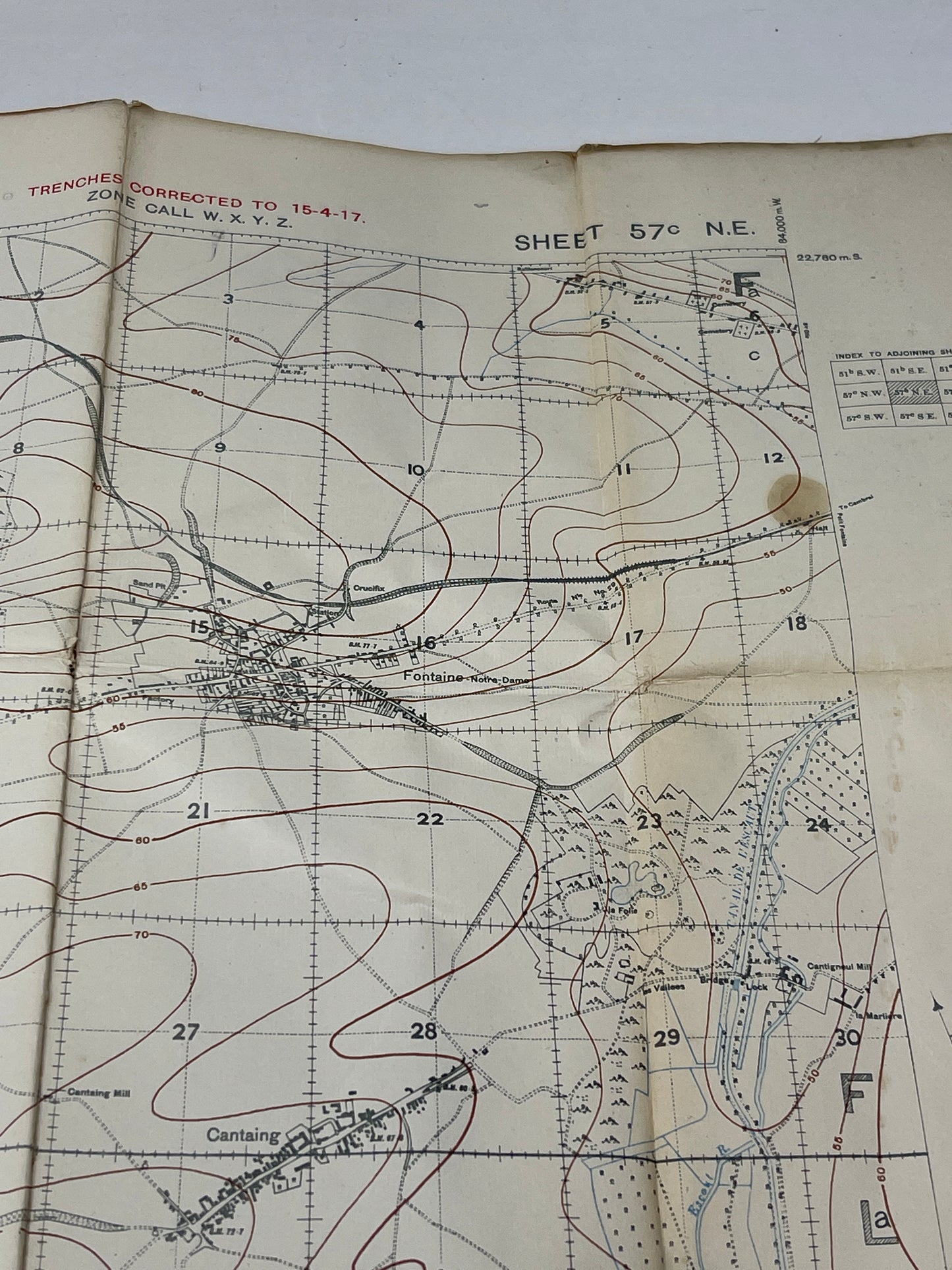 British WW1 Trench Map 57C NE Edition 4a