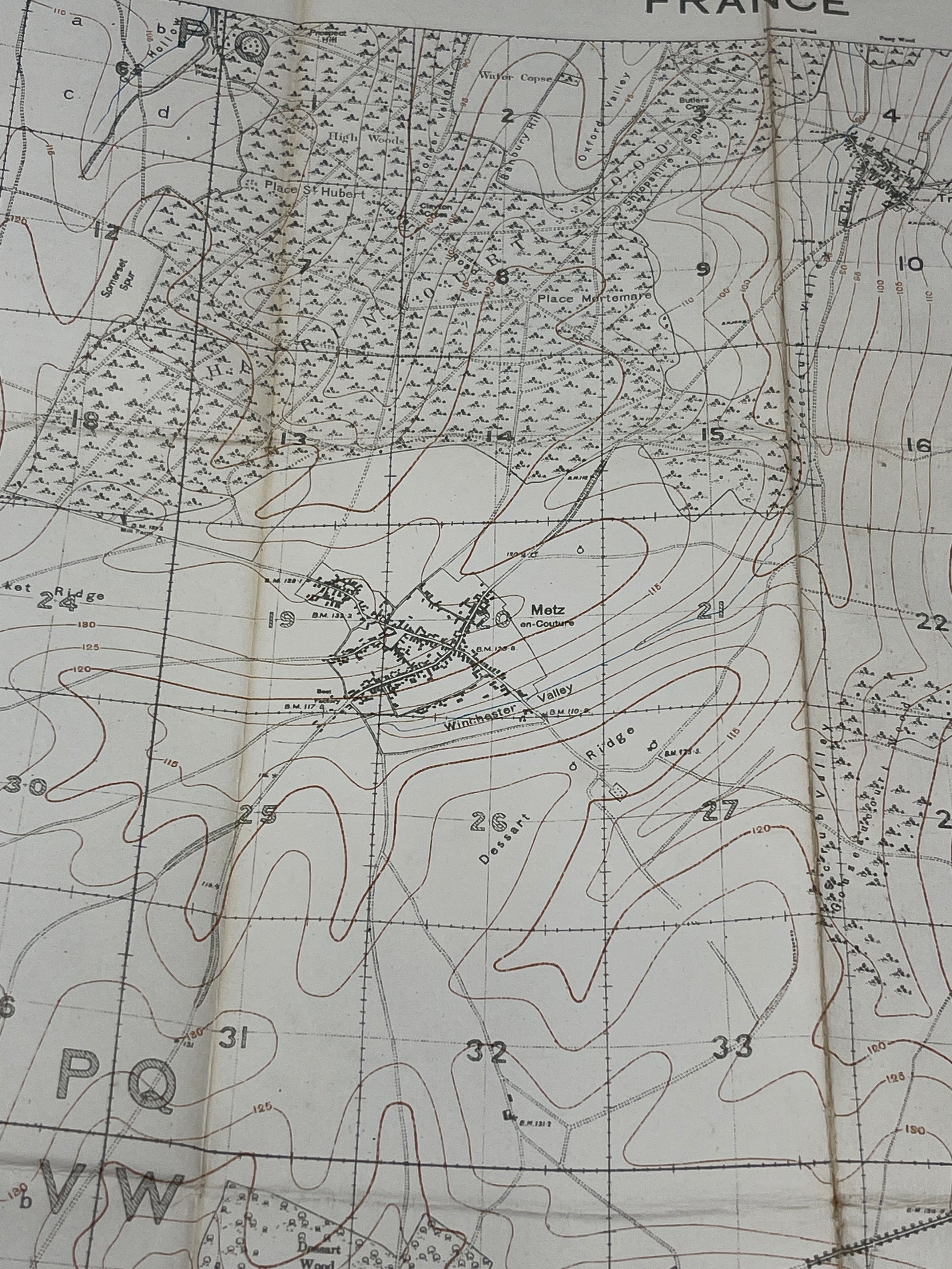 British WW1 Trench Map France 57C SE Edition 4