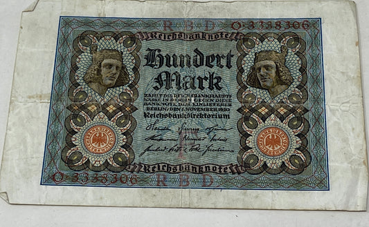 Reichsbanknote Hundert Mark November 1920