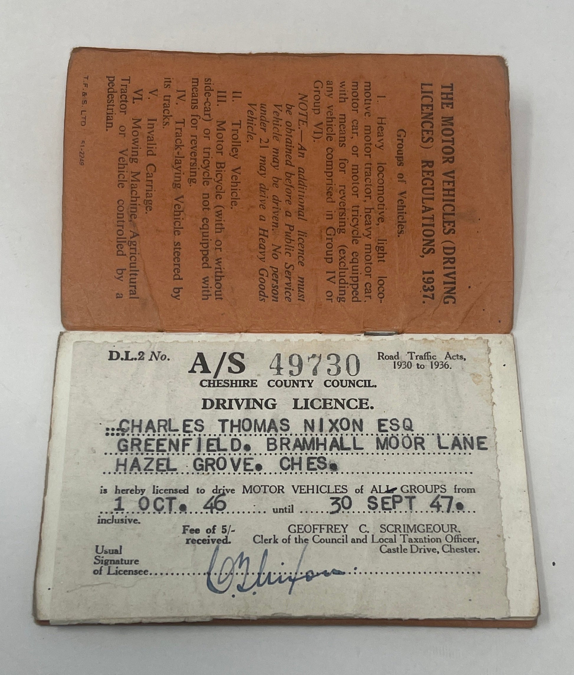 WW2 National Service Grade Card & Misc Paperwork