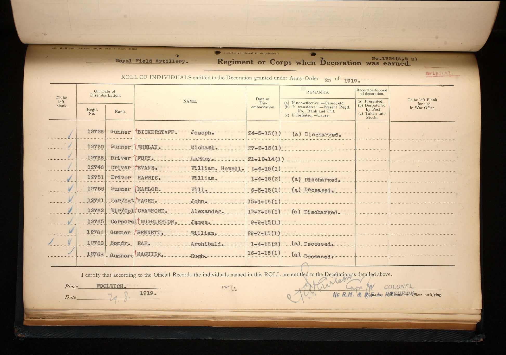 Great War MM Group Gnr J Muggleston D94 Brigade RFA